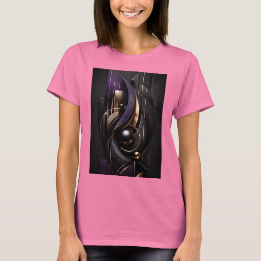 T-shirt Golden Flow | Ultra 3D Composition Abstraite (Devant)