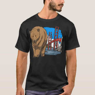 T-shirt Golden Gate Bridge Ours Animal Nourriture Drôle Fe