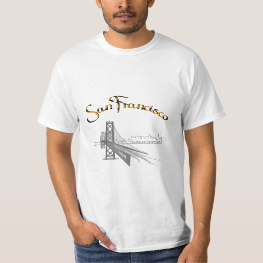 T-shirt Golden Gate Bridge, San Francisco, CA Grey/Gold (Devant)