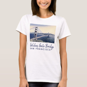 T-shirt Golden Gate Bridge San Francisco Watercolor Art
