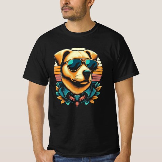T-shirt Golden Glow - Retro Pup Edition (Devant)