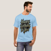 T-shirt Golden Happy Birthday Typography Tee Shirt Design (Devant entier)