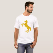 T-shirt Golden Horse Design Funky T Shirt mignon Stallion  (Devant entier)