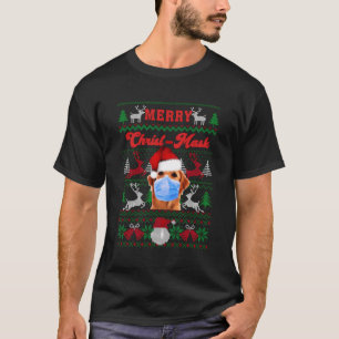 T-shirt Golden Labrador Joyeux Christ-Mask Laid Noël S