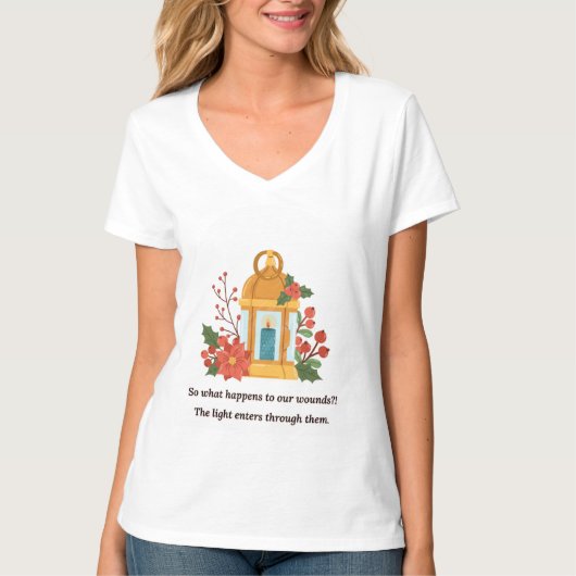T-shirt Golden Lantern | Healing Light & Spiritual Hope (Devant)