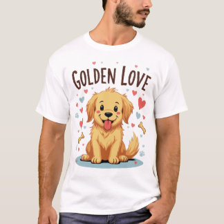 T-shirt Golden Love - Adorable Golden Retriever