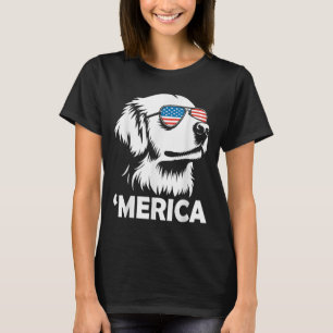 T-shirt Golden Retriever 4 juillet Merica T-shirt.png