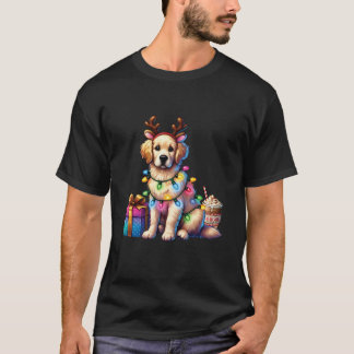 T-shirt Golden Retriever Amoureux des chiens Reindeer Antl