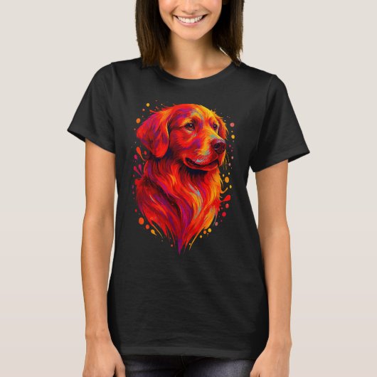 T-shirt Golden Retriever Art Rtrait For Dog Owners  (Devant)