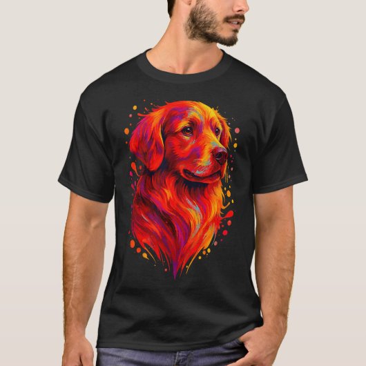 T-shirt Golden Retriever Art Rtrait For Dog Owners  (Devant)