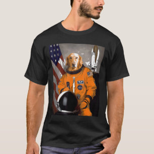 T-shirt Golden Retriever Astronaut Fière Patriotique
