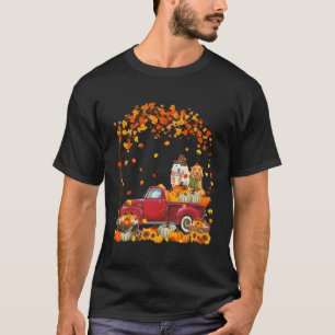 T-shirt Golden Retriever Automne Automne Citrouille Camion