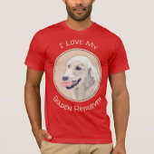 T-shirt Golden Retriever avec Tennis Ball Peinture Chien A (Devant)