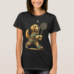 T-shirt Golden Retriever Badminton Player Navette