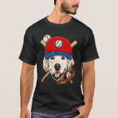 T-shirt Golden Retriever Baseball Player Coaches Catcher D (Devant)
