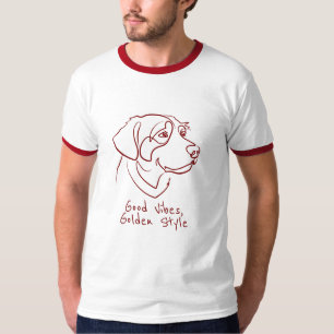 T-shirt Golden Retriever - Bonne Vibration, Style Doré