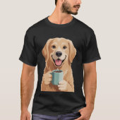 T-shirt Golden Retriever + Chemise café - Drôle Chien Desi (Devant)