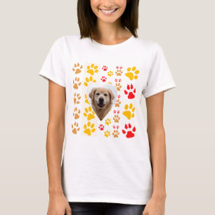 T-shirt Golden Retriever Chien Coeurs Pâtes Imprimer