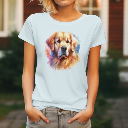 T-shirt Golden Retriever Chien en Aquarelle Élégance