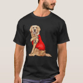 T-shirt golden retriever chien J'aime maman tatouage (Devant)