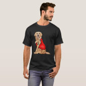T-shirt golden retriever chien J'aime maman tatouage (Devant entier)