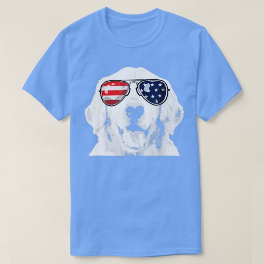 T-shirt Golden Retriever Chien portant des États-Unis Drap (Design devant)