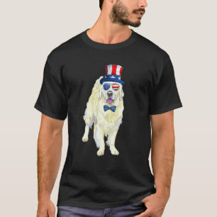 T-shirt Golden Retriever Chien Quatrième 4ème Juillet Patr