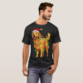 T-shirt Golden Retriever Christmas Santa Hat Tree Lights P (Devant entier)