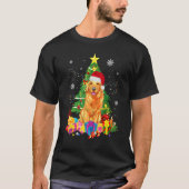 T-shirt Golden Retriever Christmas Tree Lights X Mas migno (Devant)