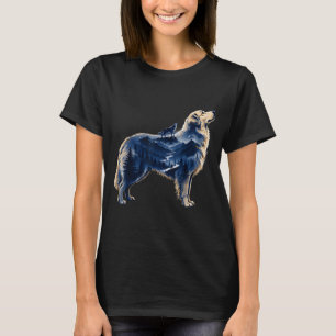 T-shirt Golden retriever clair de lune montagne sauvage