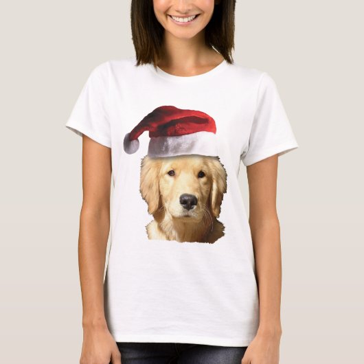 T-shirt Golden Retriever de Noël (Devant)