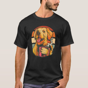 T-shirt Golden Retriever Dog Coffee Retro Sunset Pet