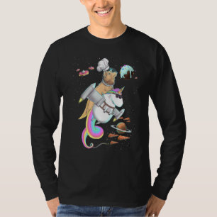 T-shirt Golden Retriever Dog équitation Unicorn Espace ali