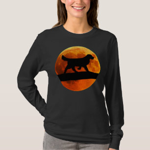 T-shirt Golden Retriever Dog Silhouette Moon
