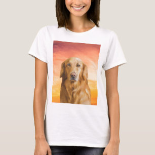 T-shirt Golden Retriever Dog Water Color Art Peinture à l'