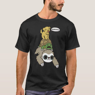 T-shirt Golden Retriever équitation Sloth Tortoise Chien