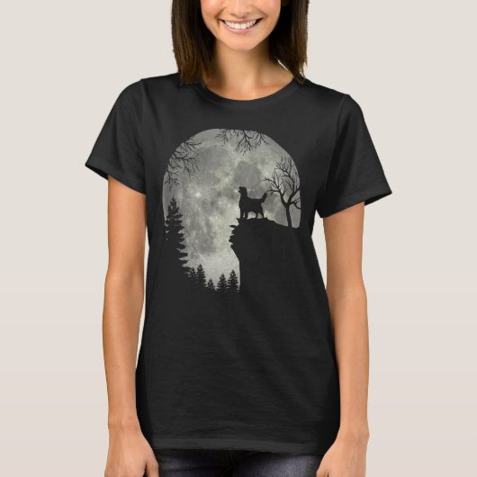 T-shirt Golden Retriever Et Lune Halloween Classic Monste (Devant)