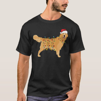T-shirt Golden Retriever Fête Noël Lumière Essentiel
