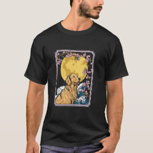 T-shirt Golden Retriever Fleur de Cerisier Lune - Race de 