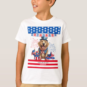 T-shirt Golden Retriever Happy 4 juillet l'indépendance de