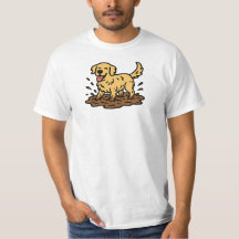 Golden Retriever Jouant Dans La Boue