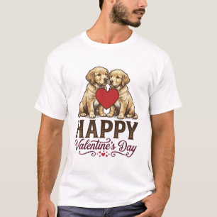 T-shirt Golden Retriever Joyeuse Saint-Valentin
