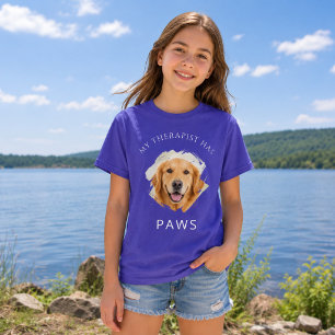 T-shirt Golden Retriever Ma thérapeute a des pattes photo 