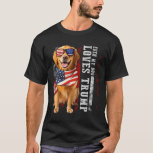T-shirt Golden Retriever Même Mon Chien Aime Trump Funny