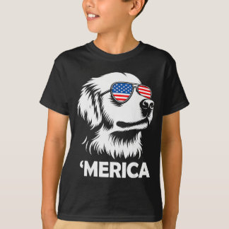 T-shirt Golden retriever merica chien patriotique 4 juille