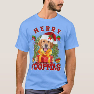 T-shirt Golden Retriever Merry Xmas Woofmas Xmas Lights Sa