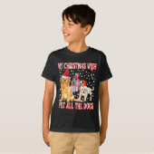 T-shirt Golden Retriever My Christmas Wish Pet All The D (Devant entier)