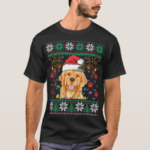 T-shirt Golden Retriever Noël Père Noël Reindee laideur