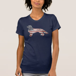 T-shirt Golden retriever patriotique, drapeau américain