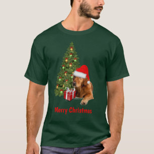 T-shirt Golden Retriever Père Noël Chien Noël